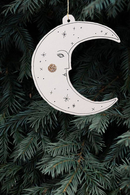 Moon Paper Cut Decoration Christmas Card