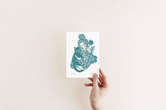 'Kitty' Riso A5 Print