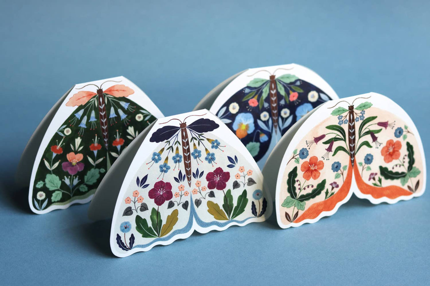 Brown Floral Moth Card