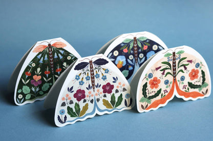Brown Floral Moth Card