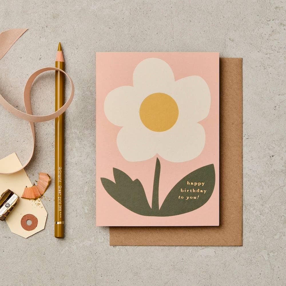 Flower Happy Birthday Card