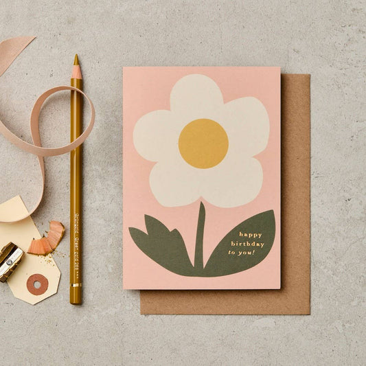 Flower Happy Birthday Card