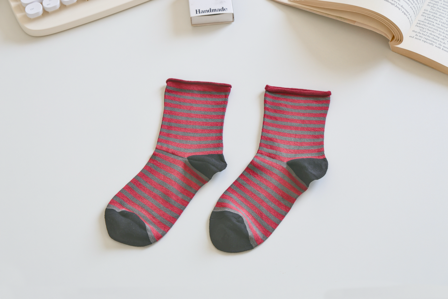 Mulberry Silk Stripe Socks