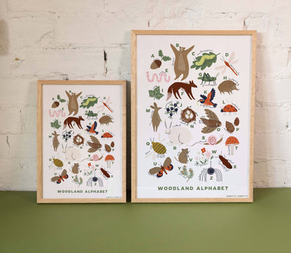 Woodland Alphabet A4 Art Print