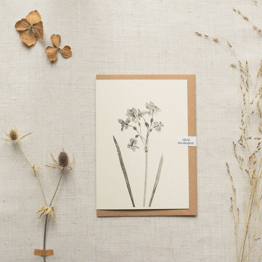 Narcissus Flower Greeting Card