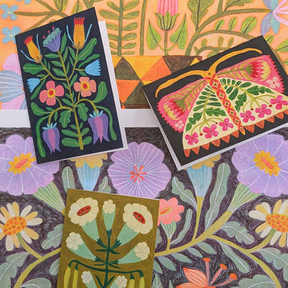 Whimsical Flowers Greetings Card