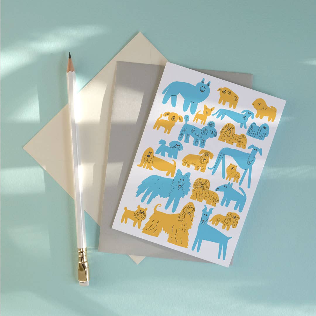 Woof Dogs Greetings Card