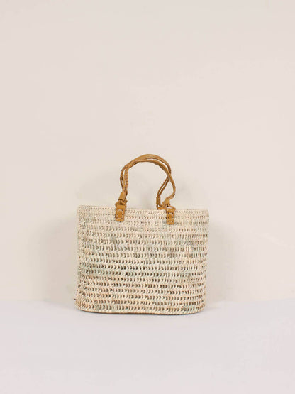 Leather Handle Baske-Mustard