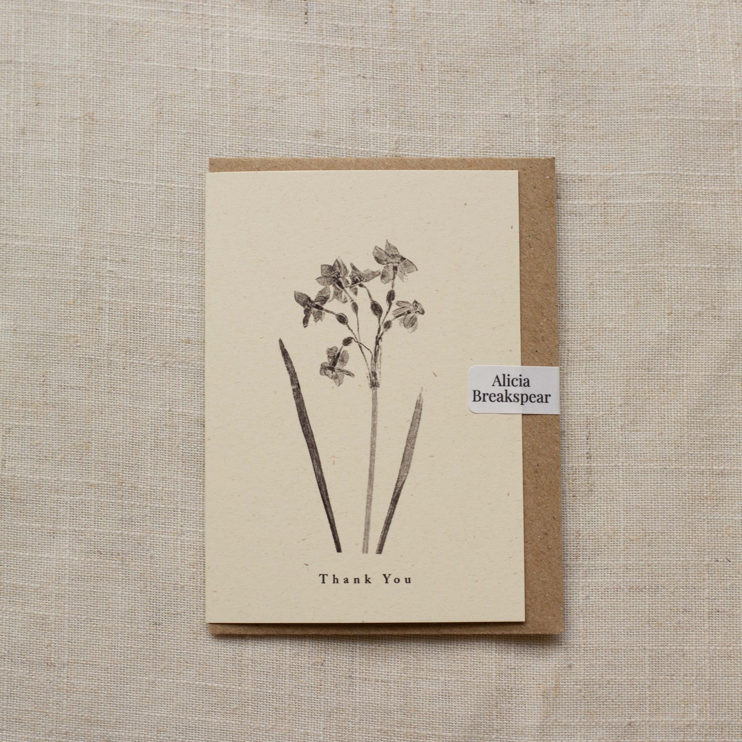 Mini Narcissus Flower Thank You Card