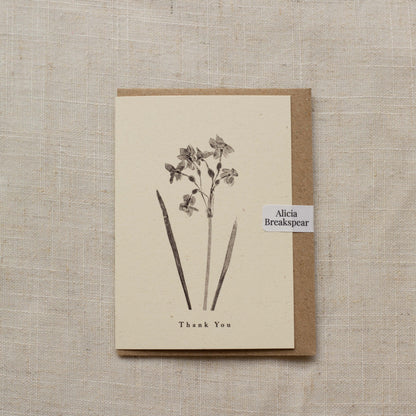 Mini Narcissus Flower Thank You Card