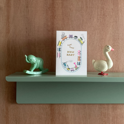 Toot Train Baby Card