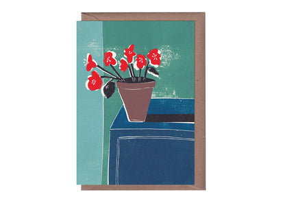Red Begonias Greeting Card