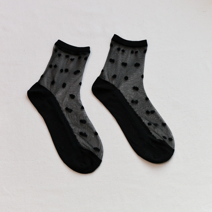 Sheer Polka Dot Ankle Socks