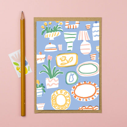 Colourful homewares new home card blank everyday card