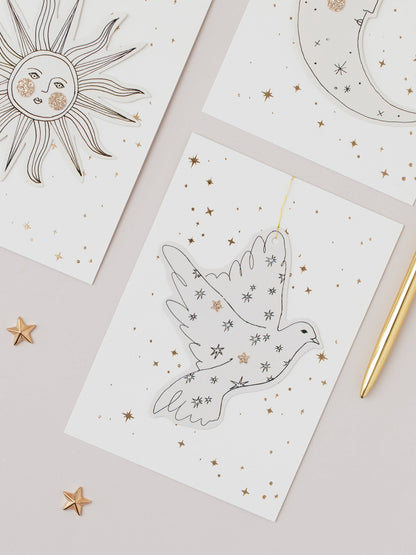 Dove Paper Cut Decoration Christmas Card