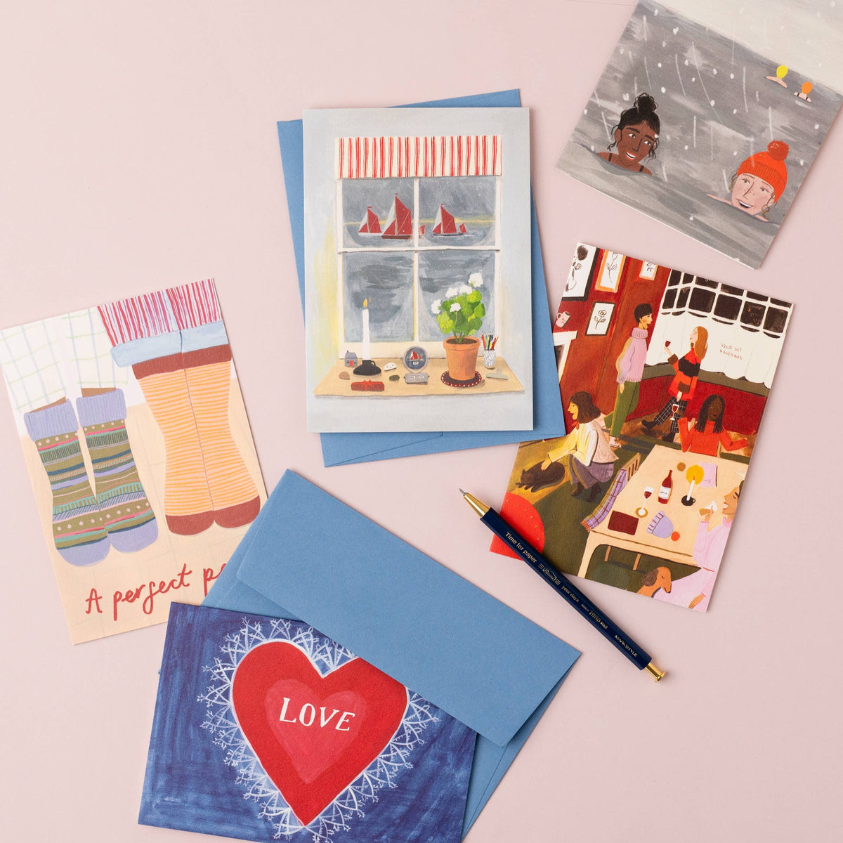 I Saw Three Ships Card Costal Card