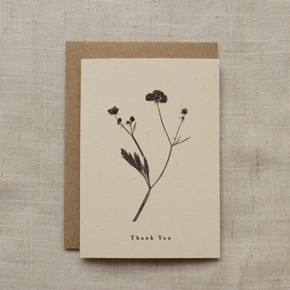 Mini Meadow Buttercup Thank You Card