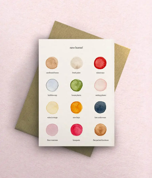 New Home Colour Palette Greetings Card