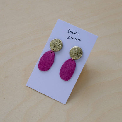 Maia Drop Earrings Suede: Teal