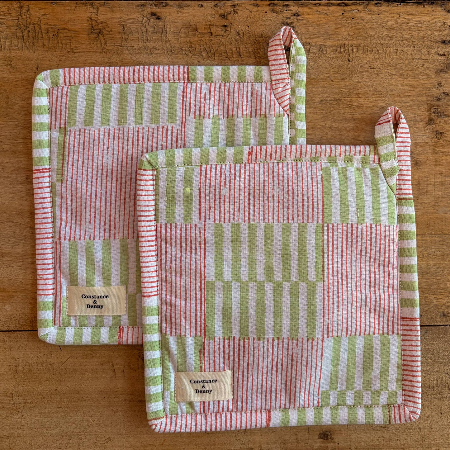Quilted Trivet Pot Holder - Coral