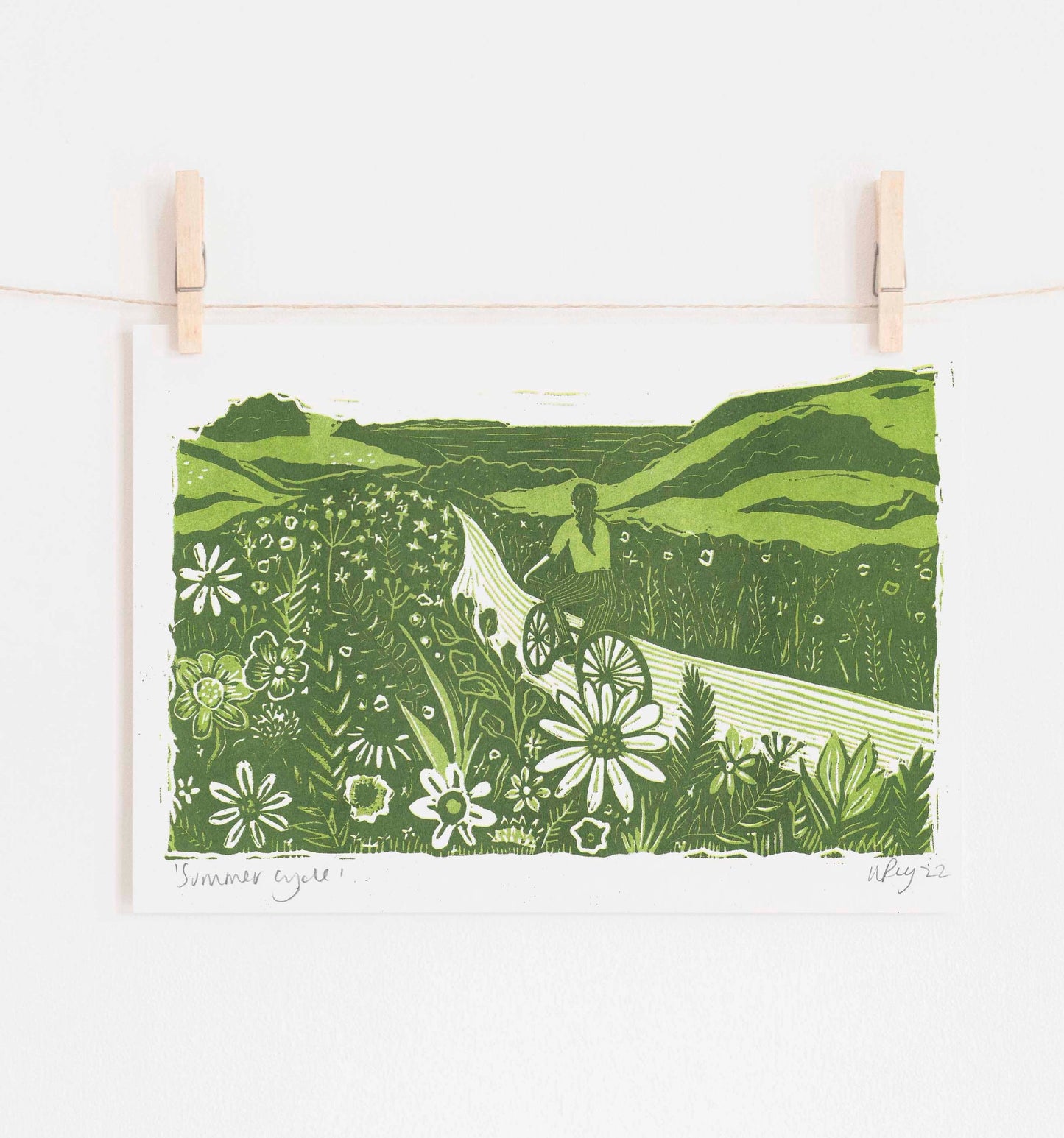 Summer Cycle Risograph Print