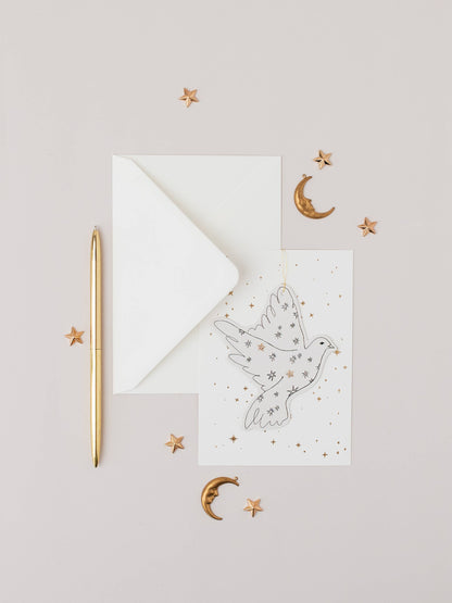 Dove Paper Cut Decoration Christmas Card