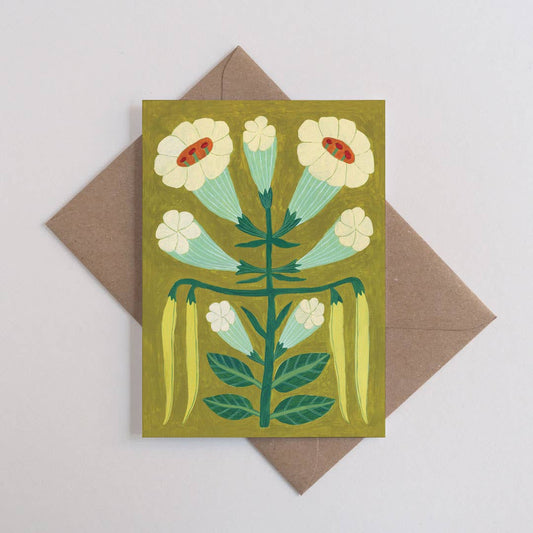 Whimsical Flowers Greetings Card
