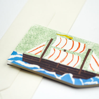 Ship In A Bottle Nautical Card