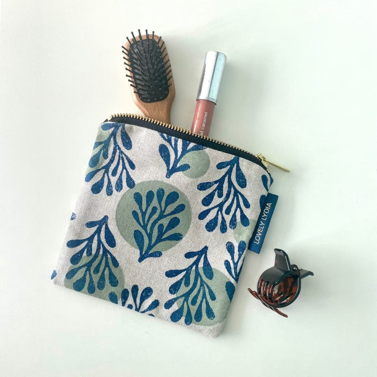 Seaweed Green & Navy Zipper