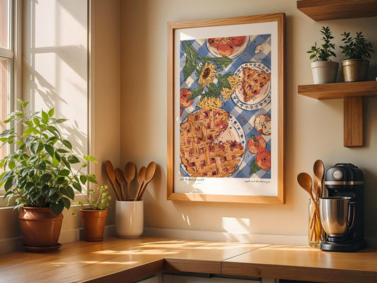 Apple & Blackberry Pie Print A4