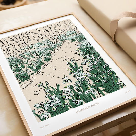 Snowdrop Walks Print A3