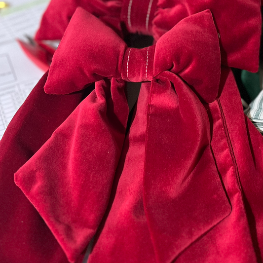 Medium Ruby Red Velvet Bow