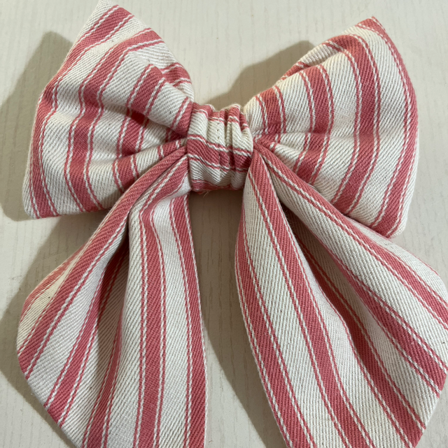 Mini Pink Stripe Bow