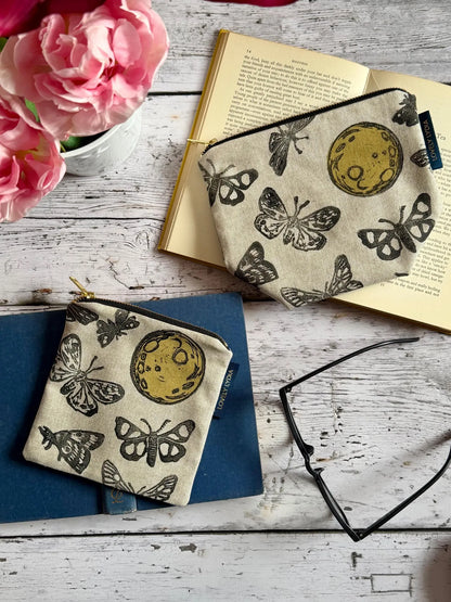 Gold Moth & Moons Mini Zipper