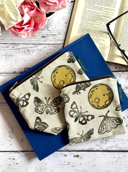 Gold Moth & Moons Mini Zipper