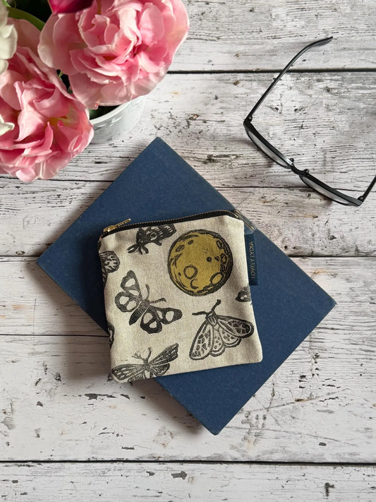 Gold Moth & Moons Mini Zipper