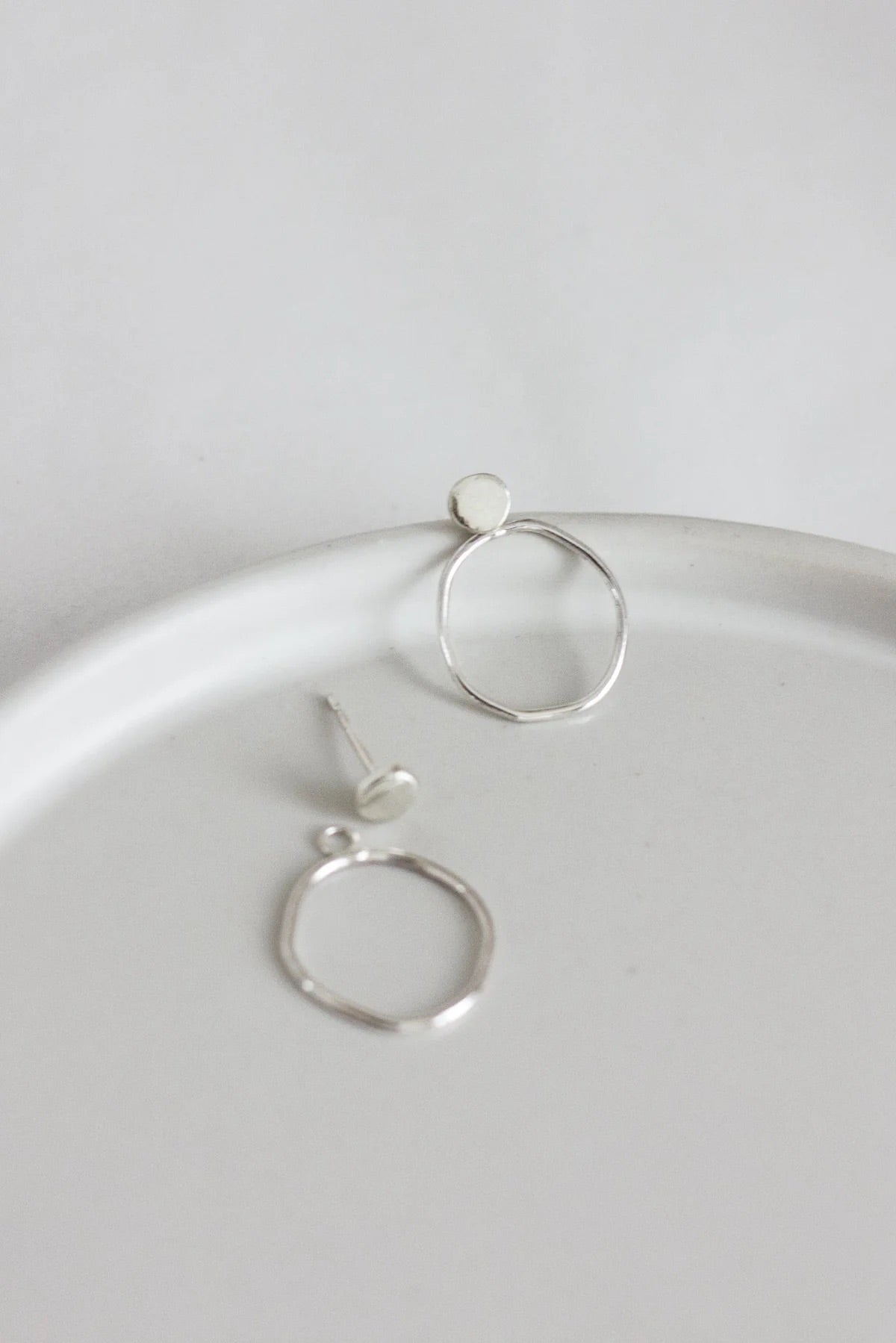 Sterling Silver Organic Circle Ear Jackets