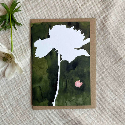 Peony Watercolour Card