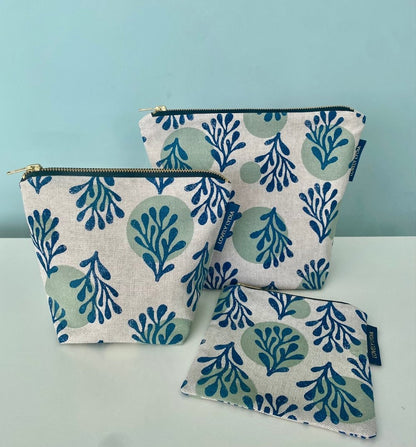 Seaweed Green & Navy Zipper